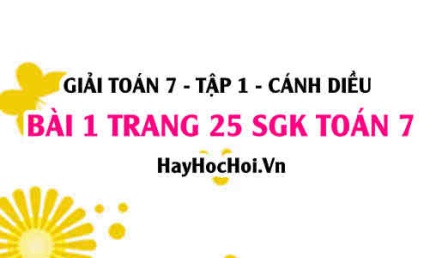 Giải bài 1 trang 25 Toán 7 Tập 1 SGK Cánh Diều